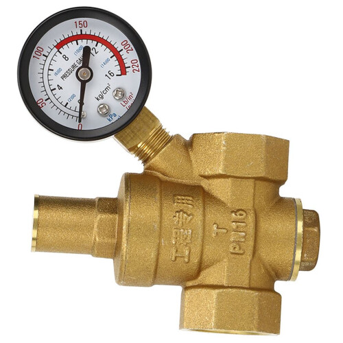 Verstelbare messing DN20 waterdrukreduceerventiel met manometer 2