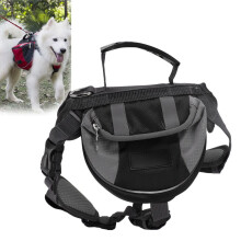 Zaino da sella per cani di grande capacità per campeggio ed escursionismo, nero, taglia M