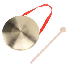 Traditioneller Tam-Tam-Gong aus Messing-Stahl-Legierung mit Schlägel und rotem Band für Hochzeitsfeste