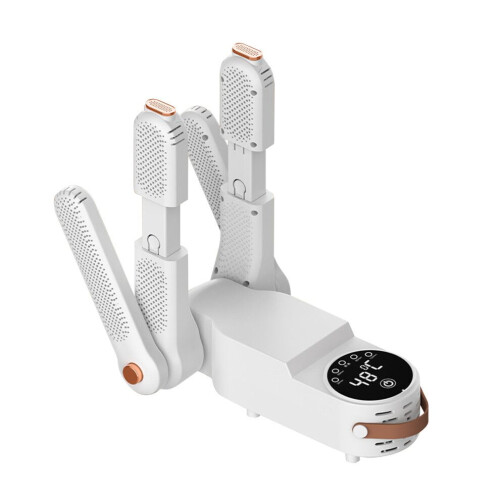 Draagbare schoendroger met touchscreen, 150W, wit, compact met dubbel V-rek 1