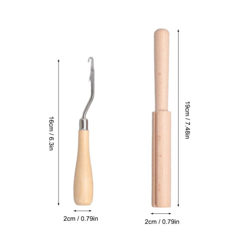 Teppichknüpf-Stickwerkzeug-Set, Buchenholz, DIY-Teppichset 1
