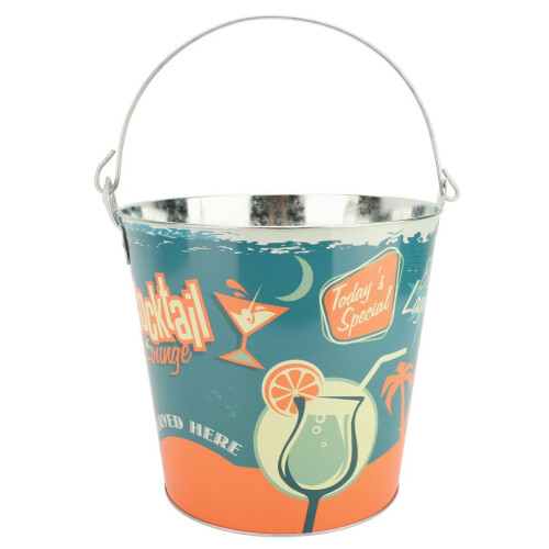 Metal Ice Bucket with Handle Portable Beverage
