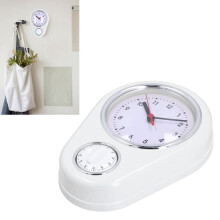 Innovador reloj de pared para cocina blanco de 9 pulgadas con temporizador y pantalla clara