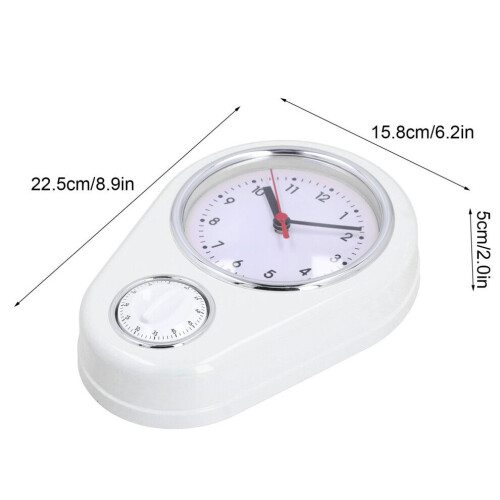 Innovative 9-Inch White Kitchen Wall Clock with Timer and Clear Display 1