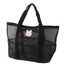 Bolsa de playa grande de malla (43 x 20 x 38 cm), portátil, plegable y organizadora para cochecito de