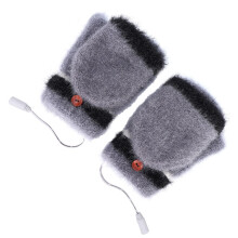 Vingerloze verwarmde handschoenen met USB-aansluiting voor de winter, gebreid, 23x8,5 cm