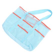 Grand sac de plage en filet 58 x 10 x 40 cm, résistant au sable, léger et pratique pour les voyages.