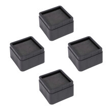 Elevadores de cama cuadrados negros, 4 piezas, patas apilables de 2 pulgadas para muebles con protectores