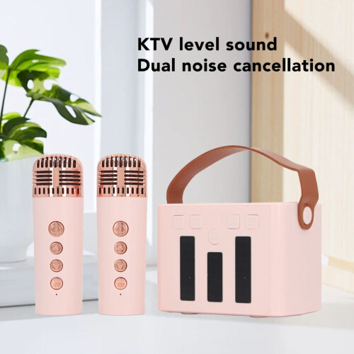 LED Light Mini Wireless Karaoke Speaker with Bluetooth Mic 2