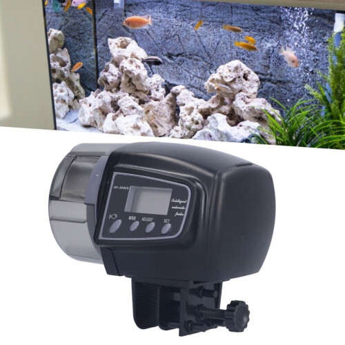 Automatic Fish Feeder with LCD Display, 135x60x110mm, Durable Plastic