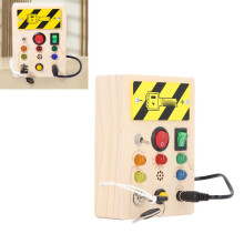 Tablero de actividades educativo de madera con LED para niños a partir de 36 meses, rectangular