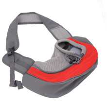 Multifunktionell Hundsele Bärväska Andningsbart Mesh 37x29x25cm Röd