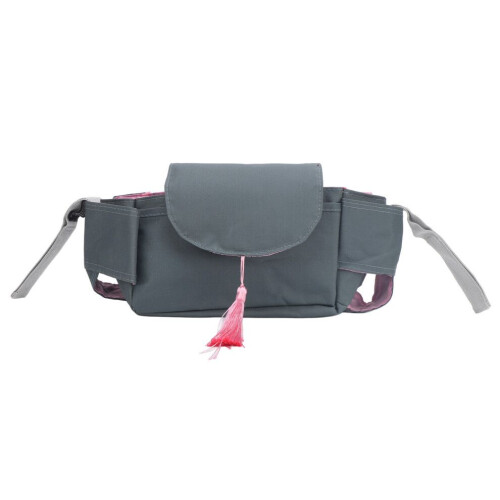 Sac à poussette imperméable grande capacité avec franges roses, pack multi-compartiments