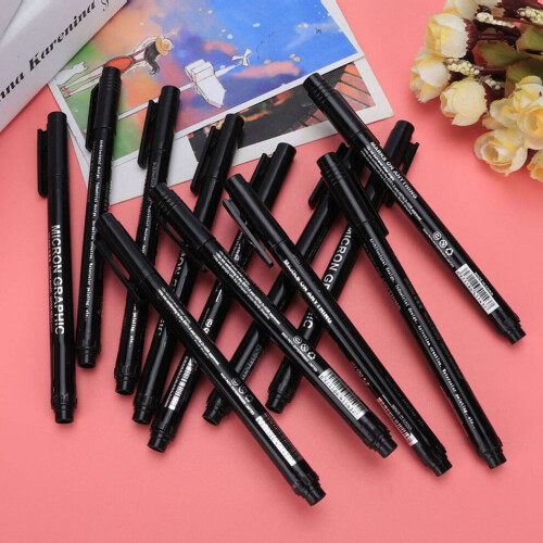 12 Stück Micron Liner Marker mit feiner Spitze, schwarze Tinte 2