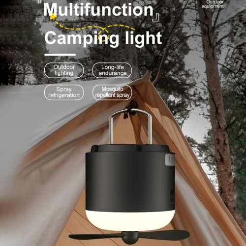 Multifunctional Rechargeable Camping Lantern with Fan, Mist & USB 1200mAh 1
