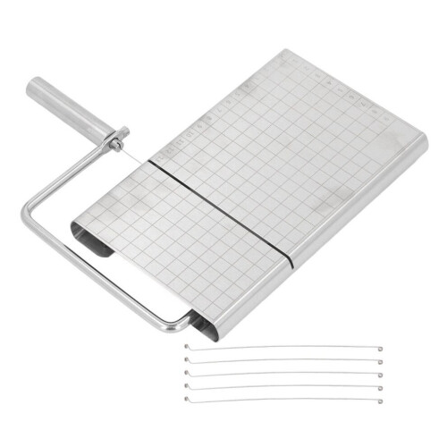 Stainless Steel Cheese Cutter Board with 5 Replacement Wires, Precise Scale 1