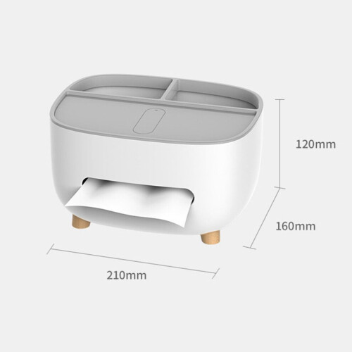 Versatile Tissue Box Organizer – PP & ABS, 210x160x120mm 1