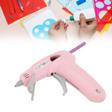 Pistola de pegamento eléctrica portátil inalámbrica, recargable por USB, color rosa, 2200 mAh, 7 mm