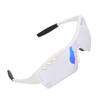 Kinder-Sportbrille mit photochromen Gläsern, weißer Rahmen, leichtes Material aus Polycarbonat und Gummi
