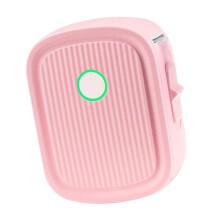 Roze thermische labelprinter met 203 dpi, 12 mm printbereik en app-bediening.