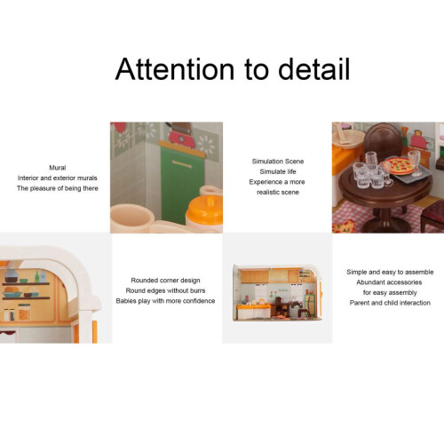 Maison de poupée miniature avec décor pour cuisine d'enfant 2