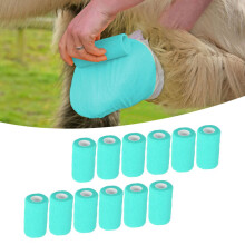 12 stuks zwarte zelfklevende latexverbanden voor koeien, honden en paarden, 10 cm