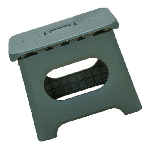 Kids Plastic Folding Stool 100kg Load Green Size L for Camping