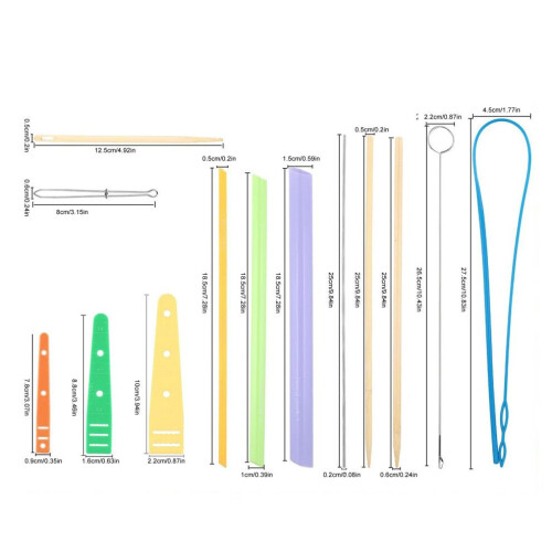 13PCS Stainless Steel Sewing Loop Tool Set for Fabric Belts and Strips 1