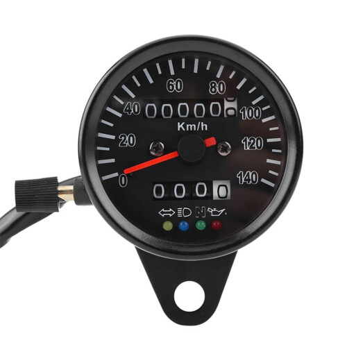 High Accuracy 60mm Black Motorcycle Speedometer with Built-in Tripmeter 1