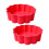Red 20cm Silicone Quiche Dish Set: Non-Stick Easy Clean Versatile 2