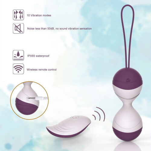 Silicone Pelvic Floor Exercise Balls 3pcs Waterproof Remote Kit 2