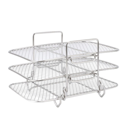 Sturdy 3-Layer Fryer & Dehydrator Rack - Rustproof 304 Stainless