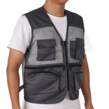 Militärweste, strapazierfähig, atmungsaktiv, mit vielen Taschen, Netzgewebe, Angelweste für Outdoor-Aktivitäten,