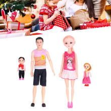 Conjunto de muñecas familiares con mamá, papá y bebés, juguetes educativos, plástico, 7+