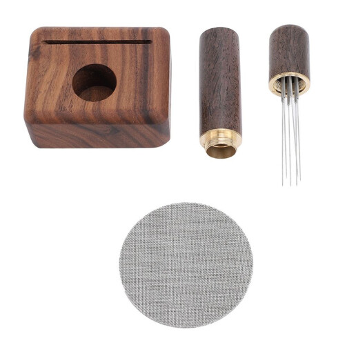 Coffee Distributor Tool Set 58mm 316Stainless Steel & Walnut 2