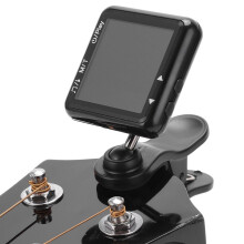 Oplaadbare elektrische clip-on gitaarmetronoom/tuner, zwart, 5 toetsen
