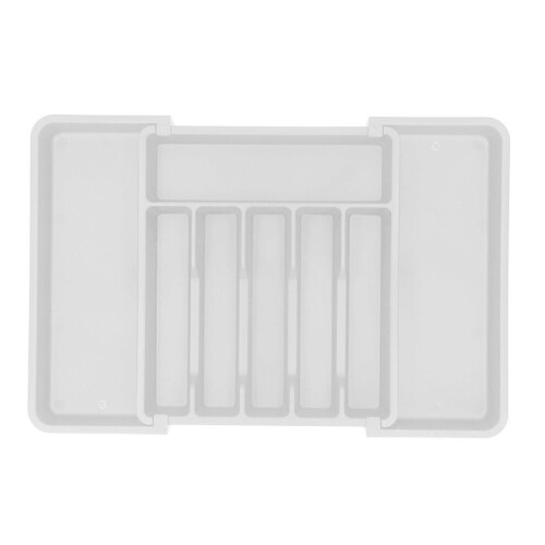 Adjustable Flatware Drawer Storage White Organizer 16.5 x 12.2 inches Kitchen 2