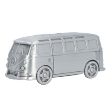 Cute Alloy Bus Shape Piggy Bank, 5.43x2.4x2.2in Money Saving Box