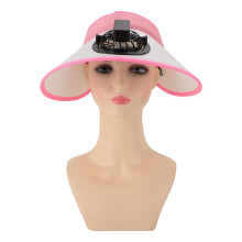 Oplaadbare zonnehoed met ventilator, 3 snelheden, roze, groot zonwerend oppervlak, voor dames, heren