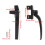 Aluminum Alloy 4PCS Window Handle Lock for Sliding Doors Black 2