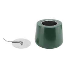 Groene ijzeren tafelhaardkom van 13,5 cm voor binnen en buiten.
