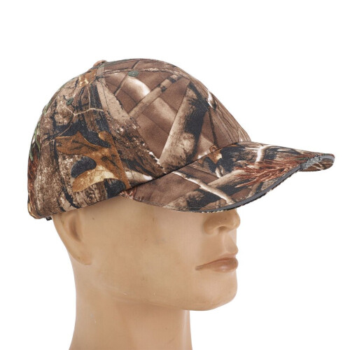 Camouflage Headlight Hat with Built-In LED Lights for Camping