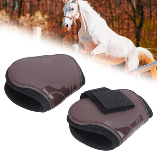 Horse Leg Guard PU Elastic Thickened Protector Brown M for Joints
