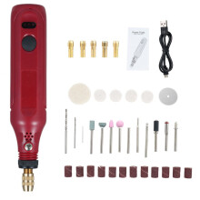 Mini-Rotationswerkzeug-Set 3,7 V, 36-teilig, 15000 U/min, Rot/Schwarz