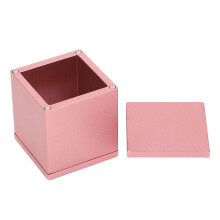 Billardkreide-Etui aus Aluminiumlegierung in Roségold, 3 x 3 x 3,5 cm