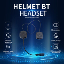 Motorradhelm-Bluetooth-Headset, Geräuschunterdrückung, 8 Stunden Akkulaufzeit, Schwarz