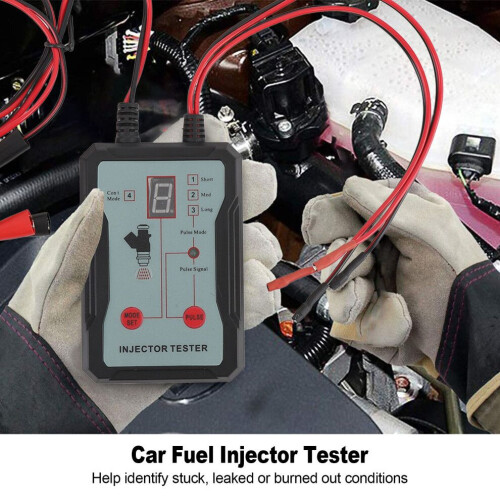 Car Fuel Injector Tester 12V 4 Pulse Modes LED Display Gray 2