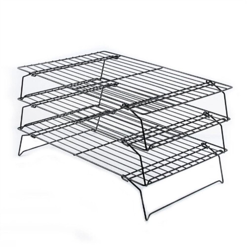 3-Tier Stackable Cooling Rack Non-Stick 40x25x22cm for Baking & Roasting