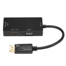 Cable convertidor 3 en 1 DisplayPort a HDMI VGA DVI negro