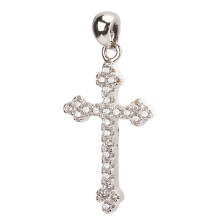 Kruisbeeldhanger S925 zilver met glitter en kubieke zirkonia, Jezus kruishanger, accessoire, cadeau